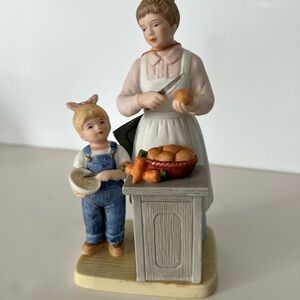 Homco Figurine Denim Days Helping Mom